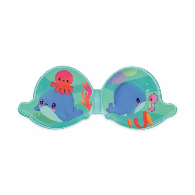 Libro da bagno per bambini a forma di balena con teneri animali acquatici